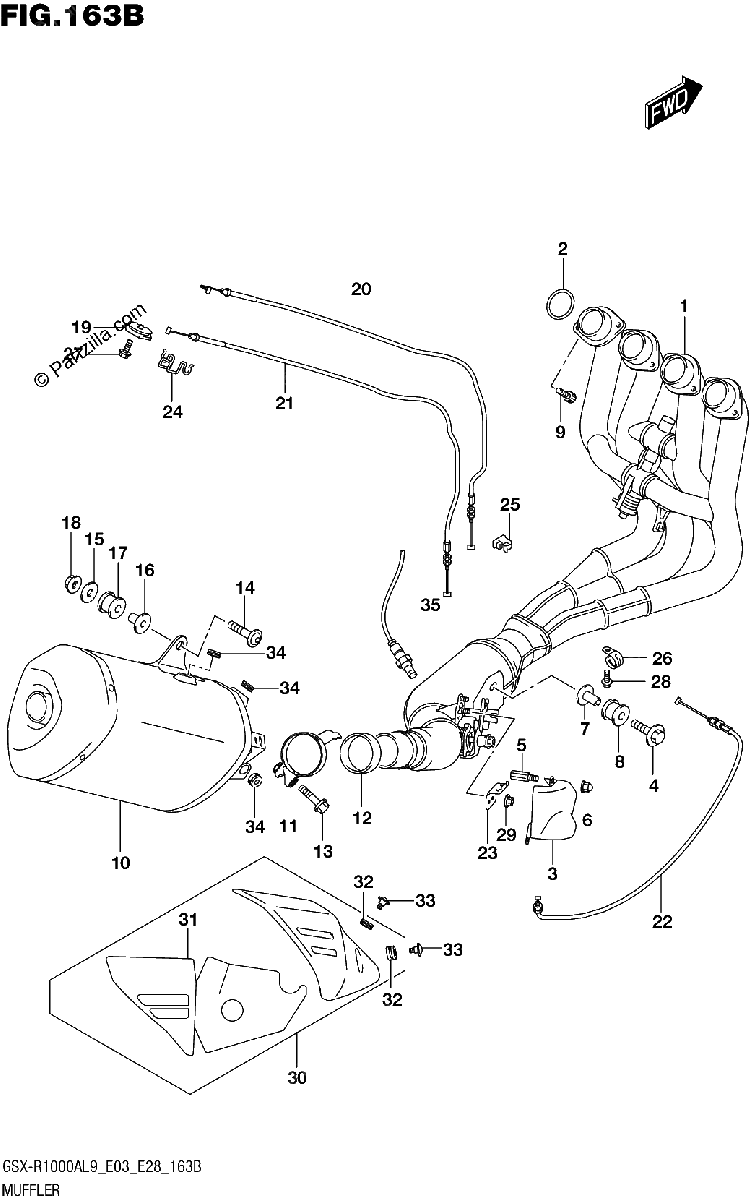 Diagrama de 163B MUFFLER
