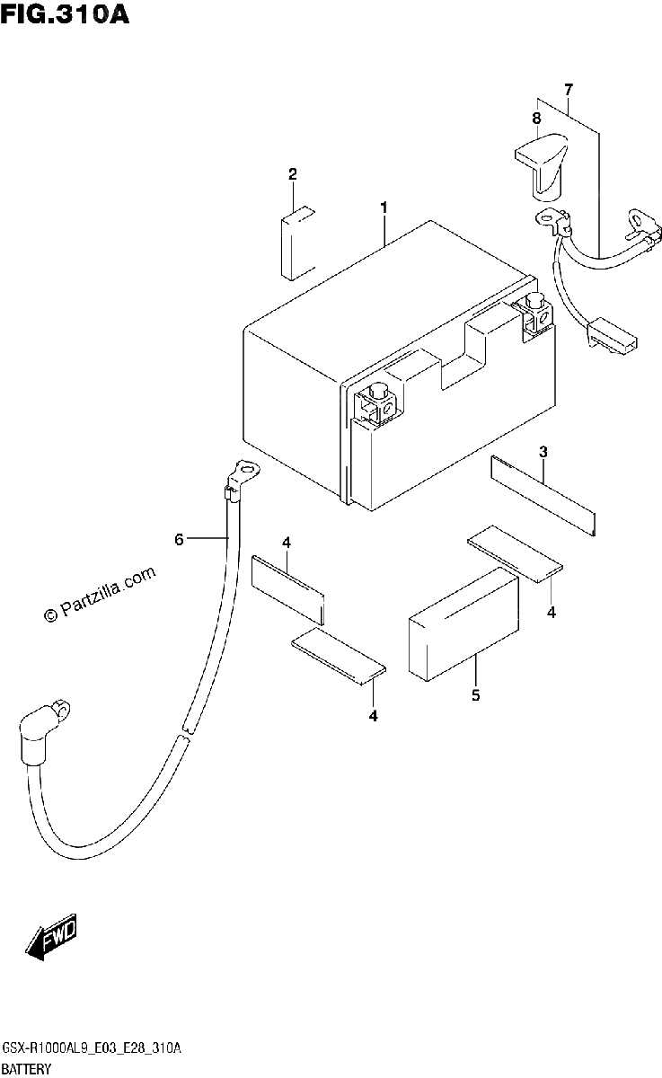 Diagrama de 310A BATTERY