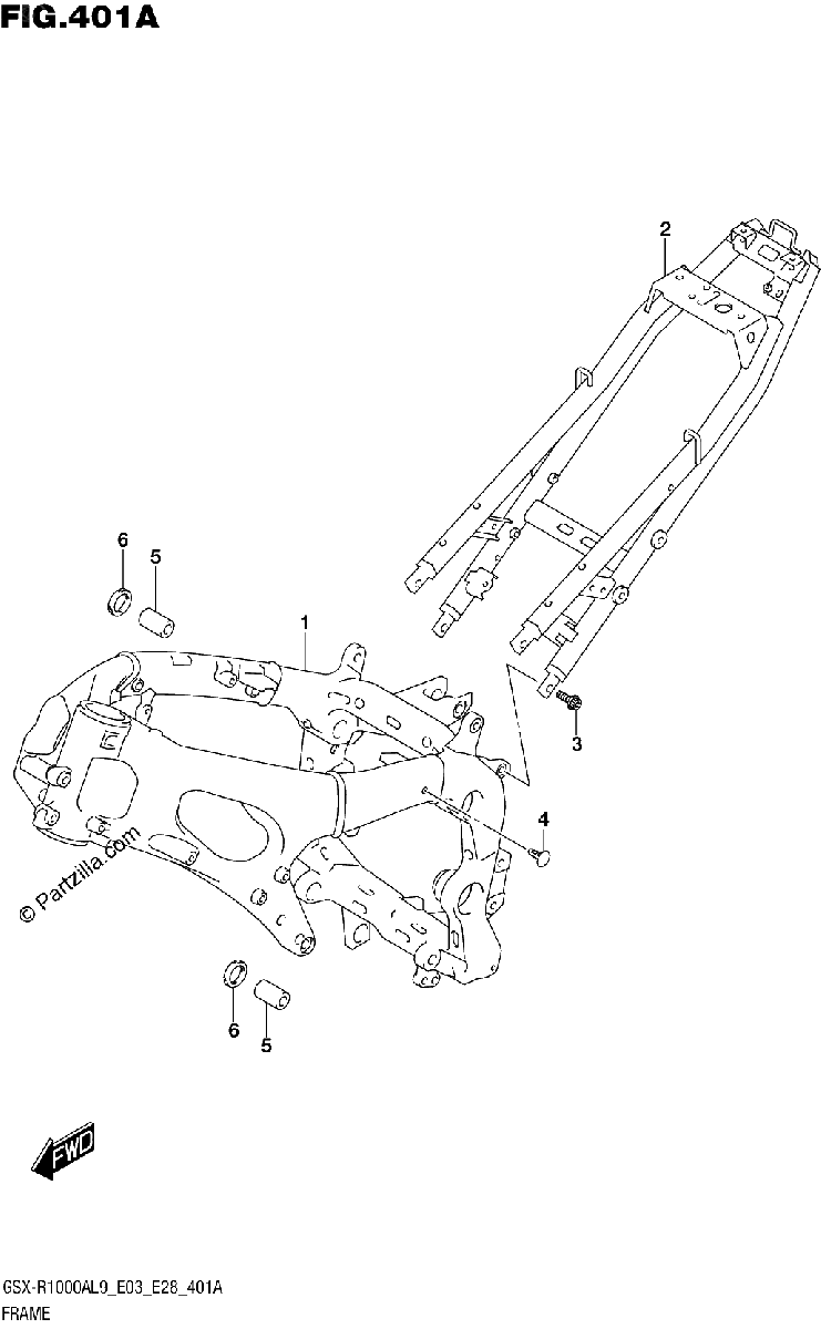 Diagrama de 401A FRAME GSX R1000A