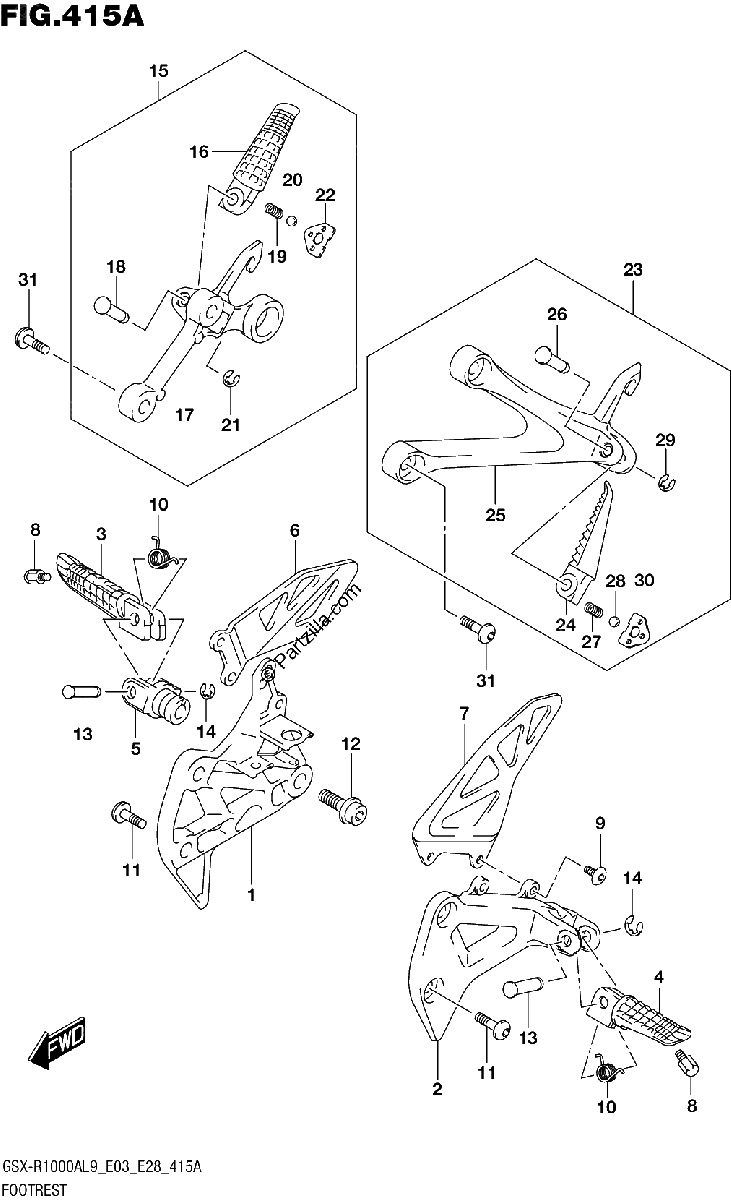 Diagrama de 415A FOOTREST