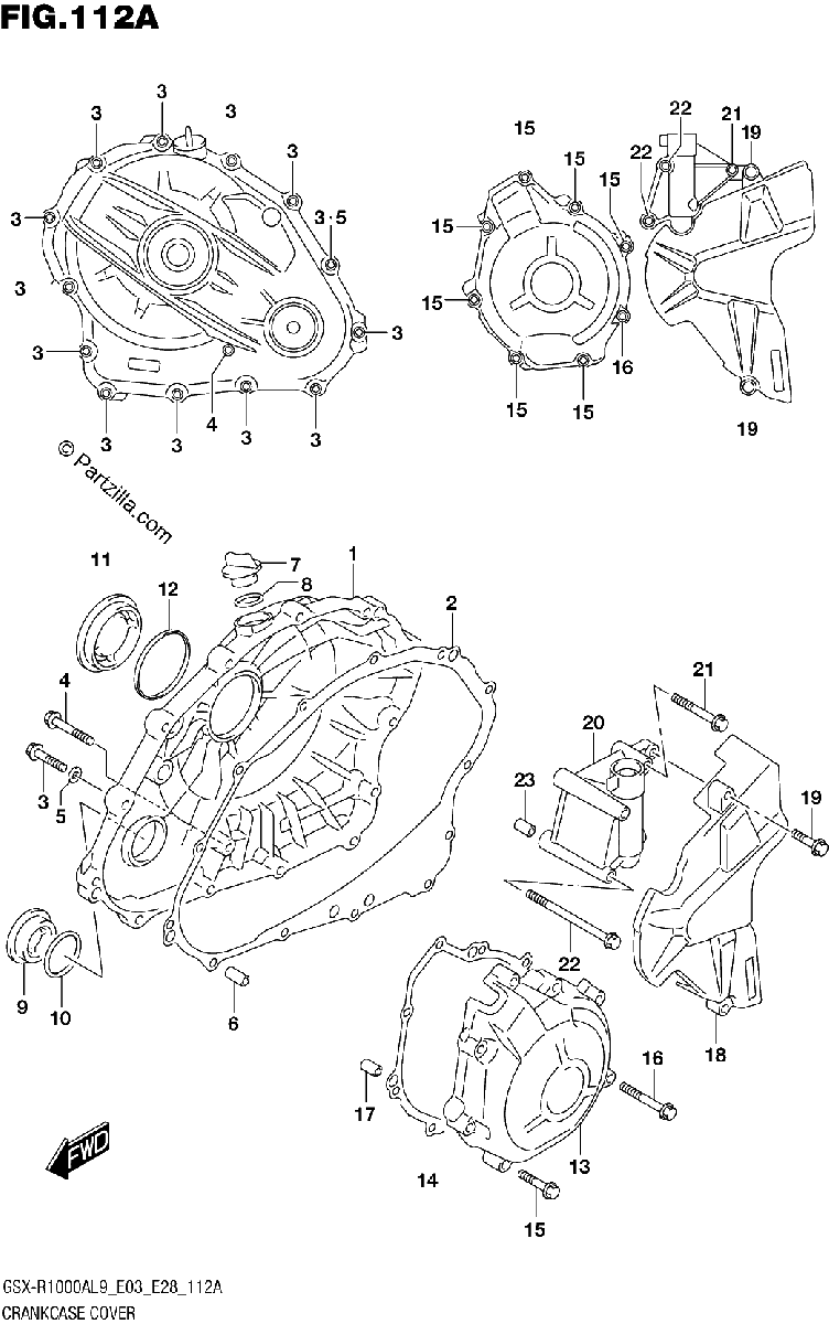Diagrama de 112A CRANKCASE COVER