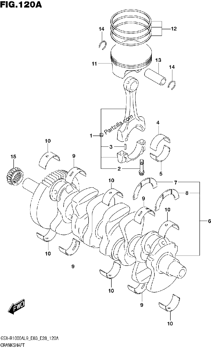 Diagrama de 120A CRANKSHAFT