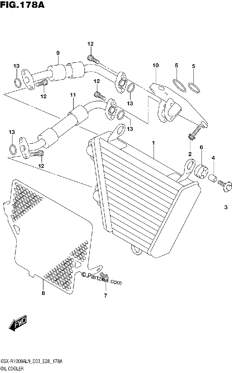 Diagrama de 178A OIL COOLER