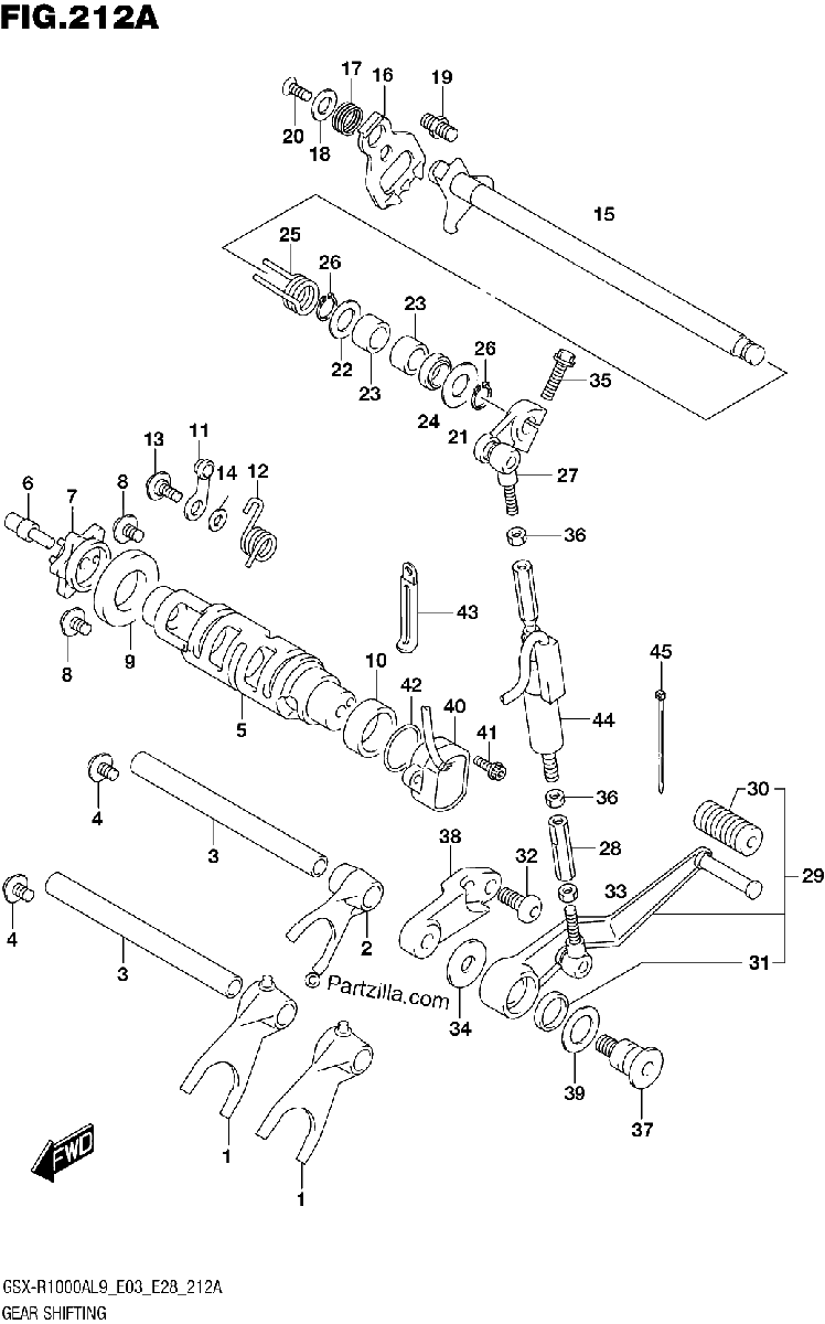 Diagrama de 212A GEAR SHIFTING
