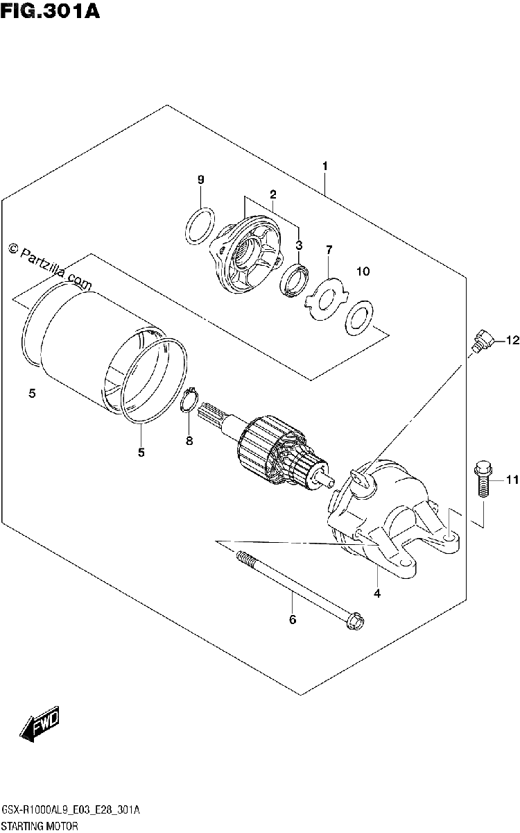 Diagrama de 301A STARTING MOTOR