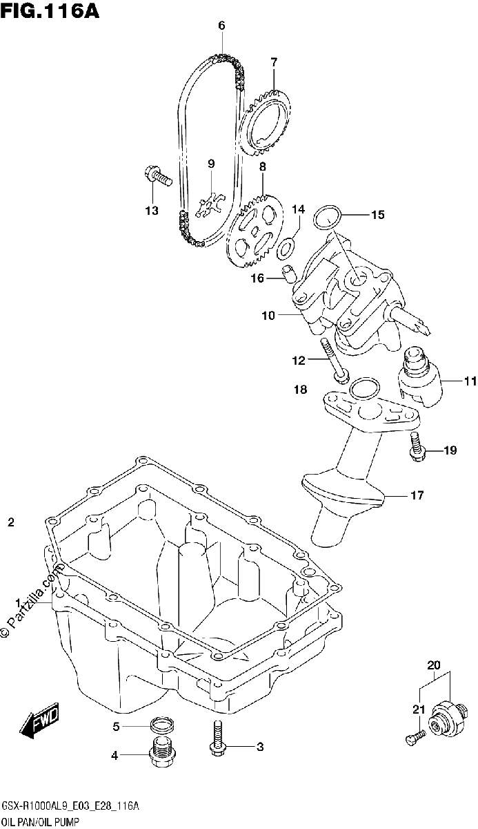 Diagrama de 116A OIL PAN OIL PUMP