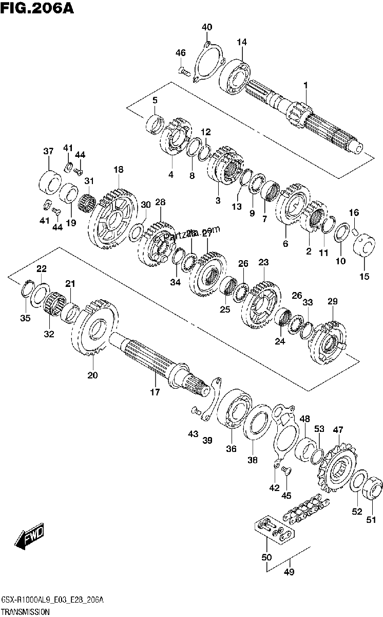 Diagrama de 206A TRANSMISSION