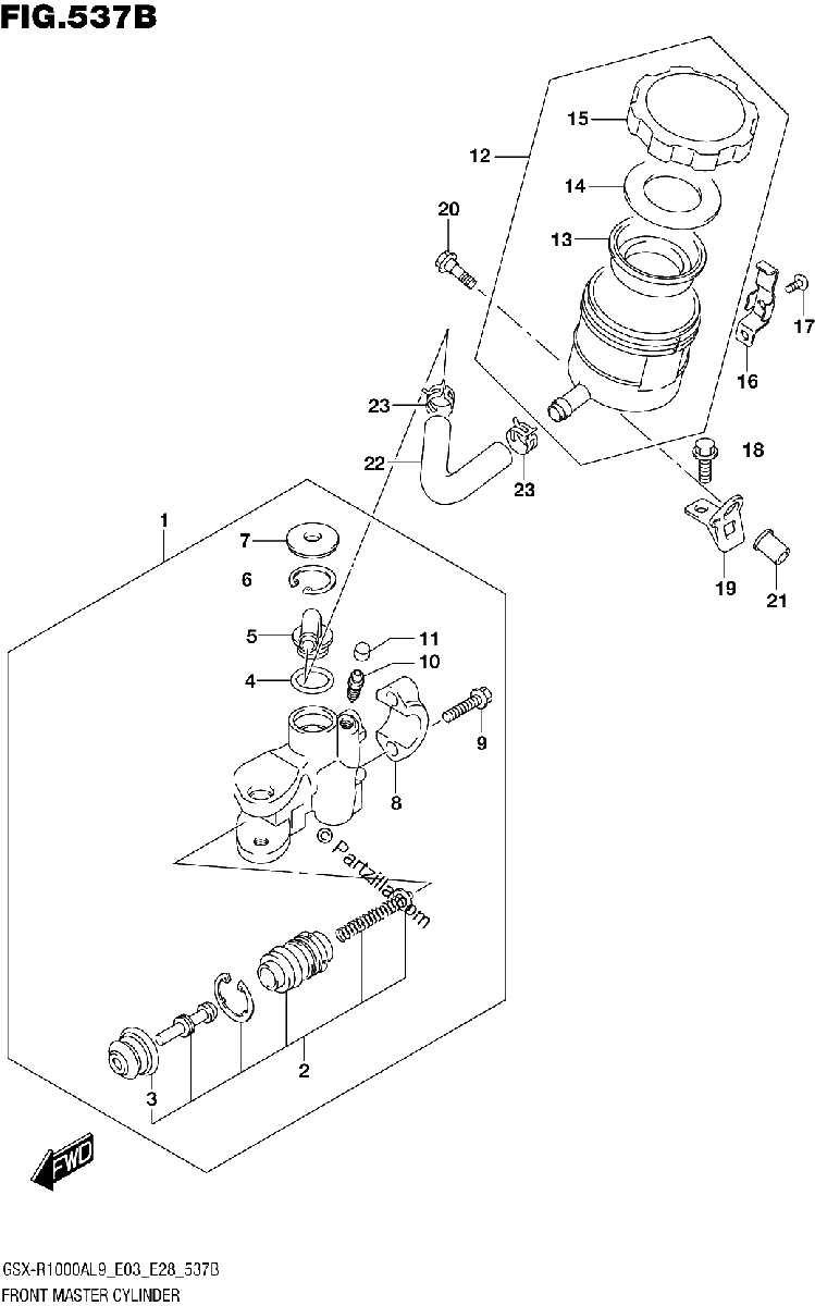 Diagrama de 537B FRONT MASTER CYLINDER