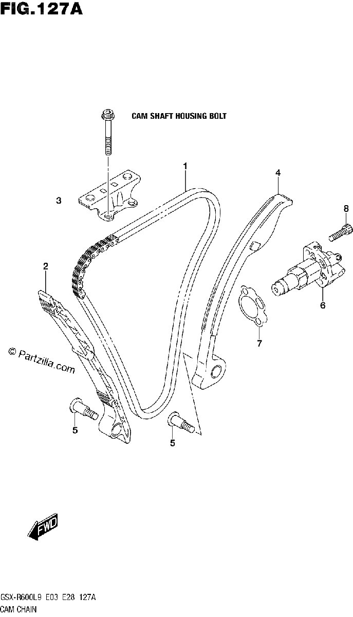 Diagrama de 127A CAM CHAIN