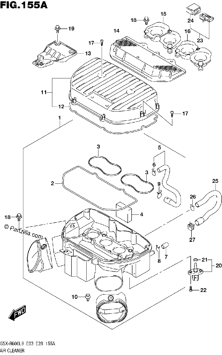 Diagrama de 155A AIR CLEANER