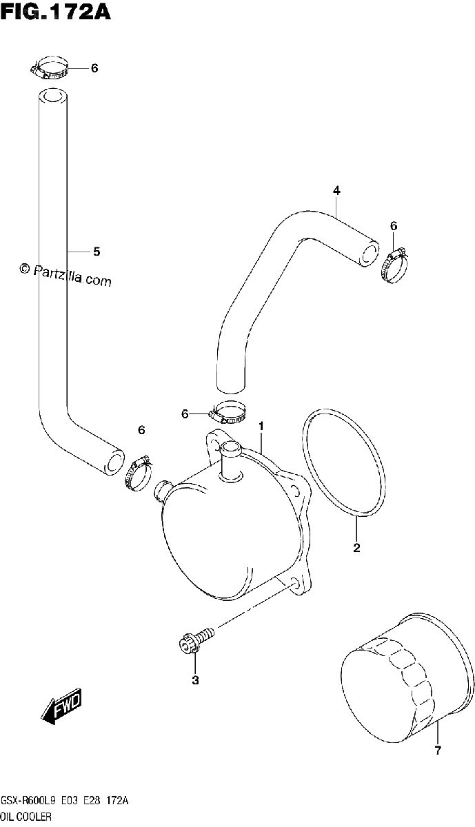 Diagrama de 172A OIL COOLER