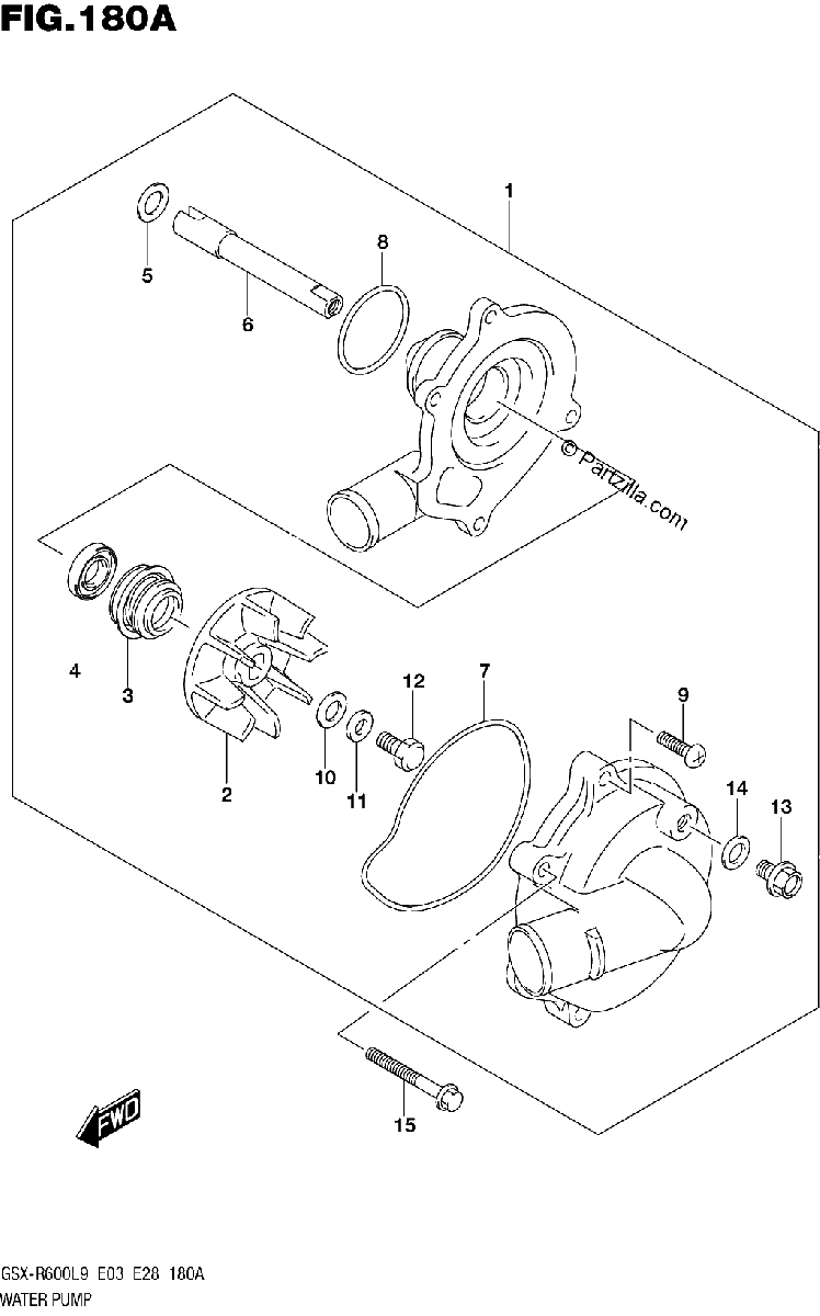Diagrama de 180A WATER PUMP