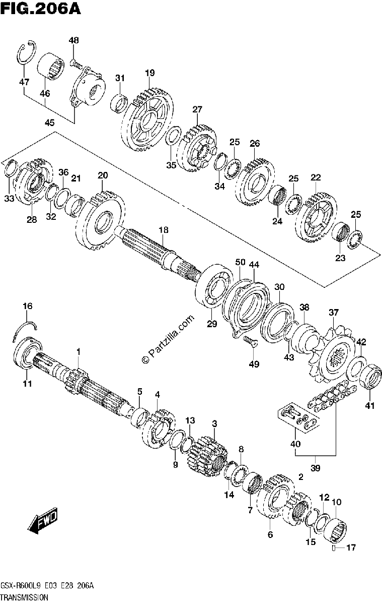 Diagrama de 206A TRANSMISSION