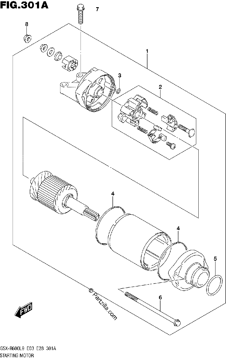 Diagrama de 301A STARTING MOTOR