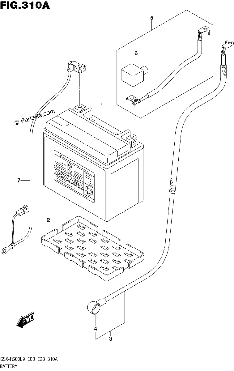 Diagrama de 310A BATTERY