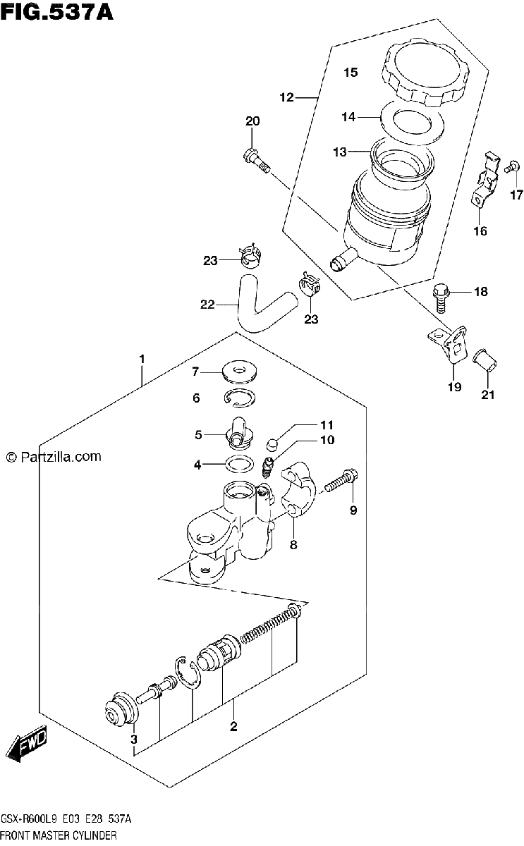 Diagrama de 537A FRONT MASTER CYLINDER