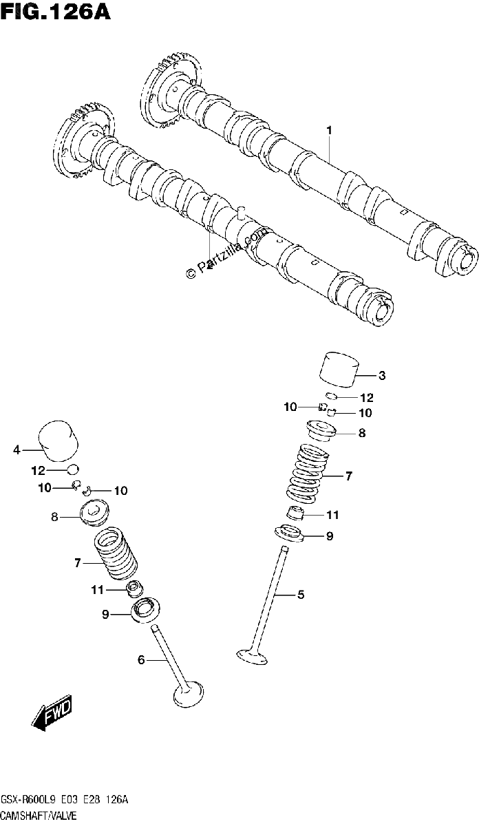 Diagrama de CAM SHAFT VALVE