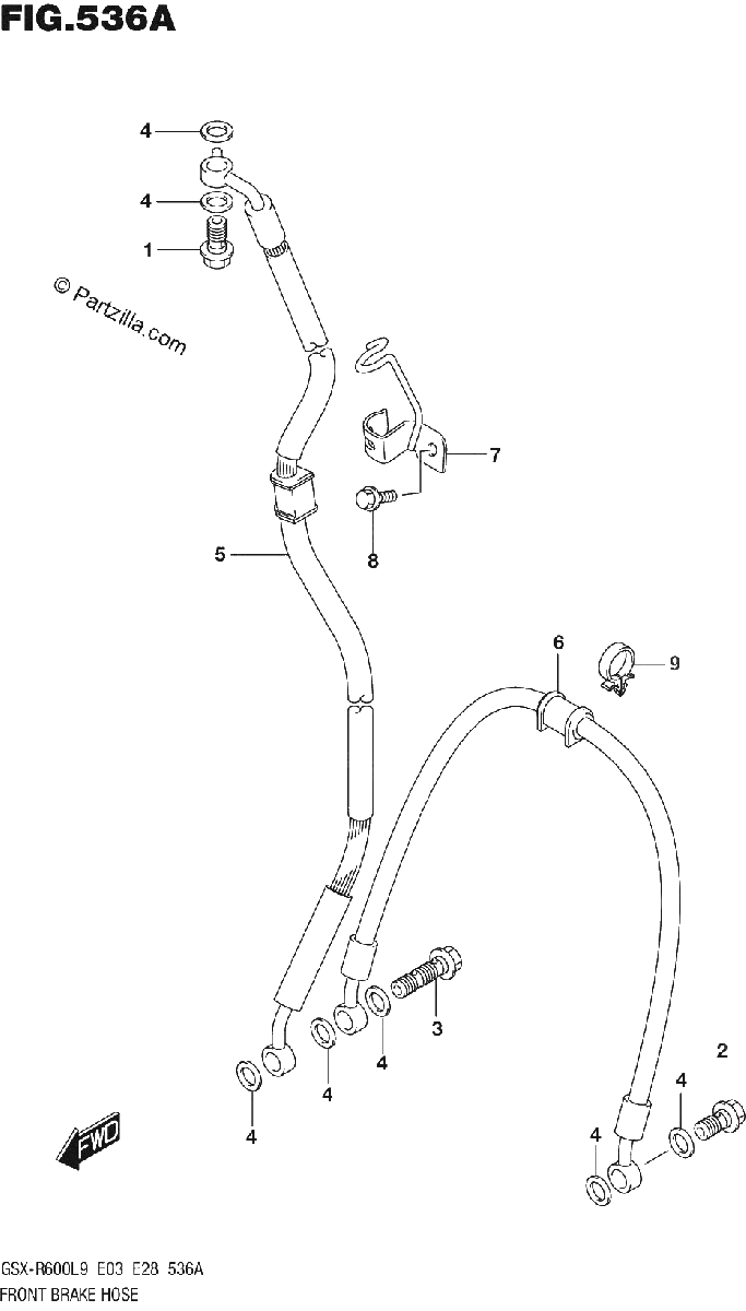 Diagrama de FRONT BRAKE HOSE