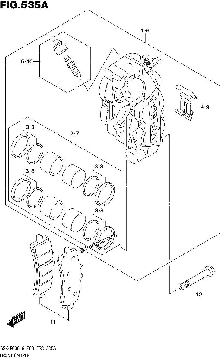 Diagrama de FRONT CALIPER