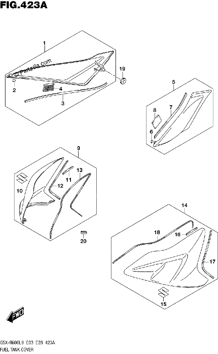 Diagrama de FUEL TANK COVER