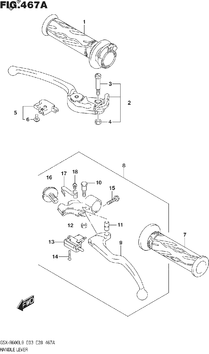 Diagrama de HANDLE LEVER