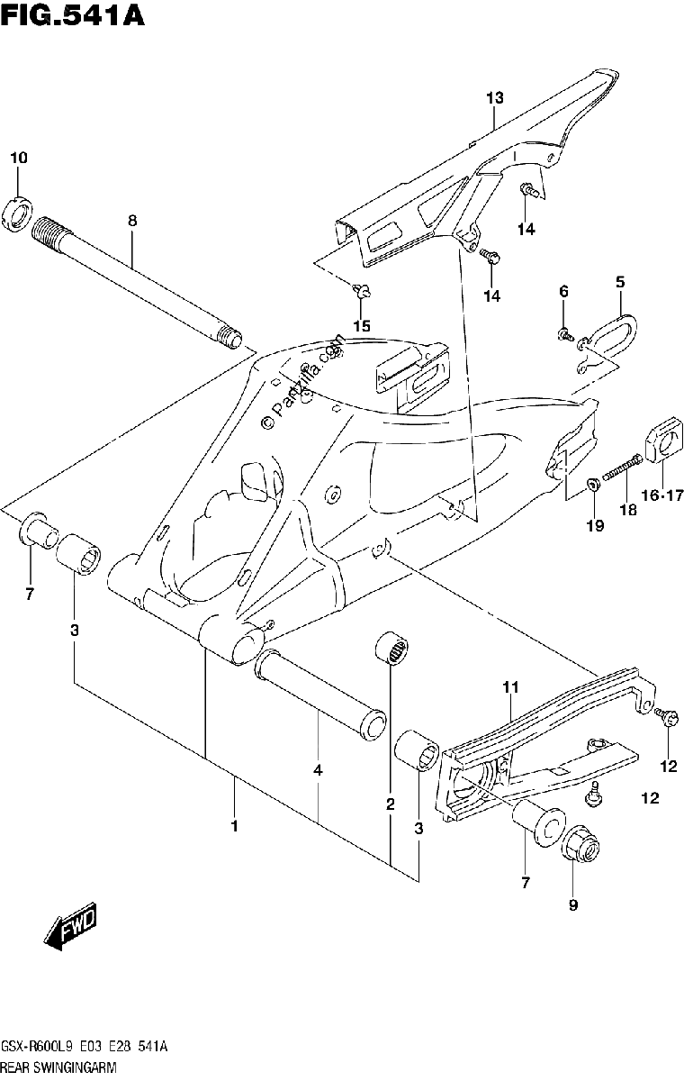 Diagrama de REAR SWINGINGARM