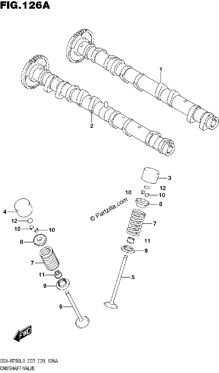 Diagrama de 126A CAMSHAFT VALVE