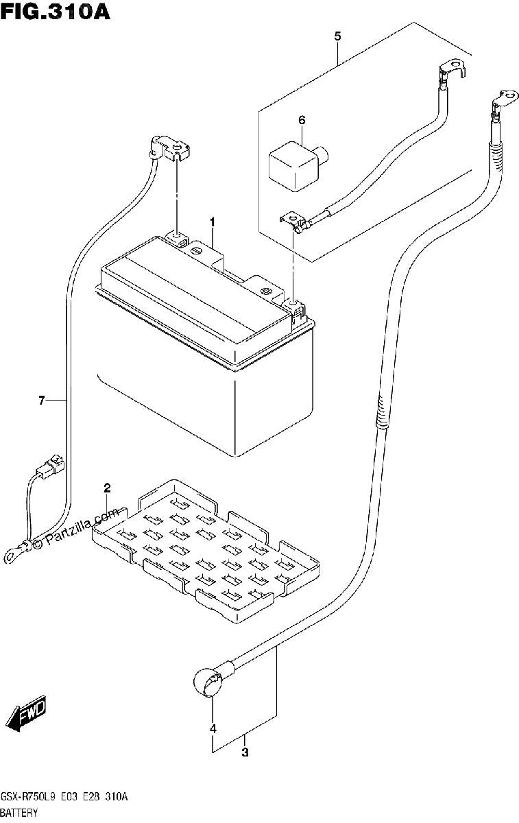 Diagrama de 310A BATTERY