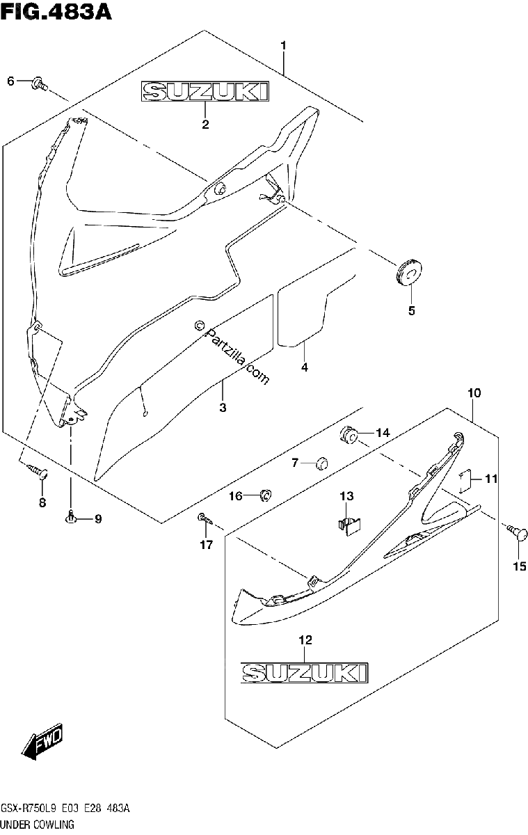 Diagrama de 483A UNDER COWLING