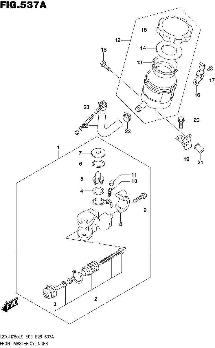 Diagrama de 537A FRONT MASTER CYLINDER