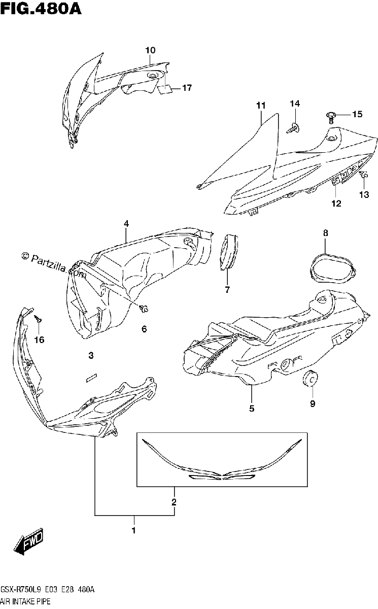 Diagrama de AIR INTAKE PIPE