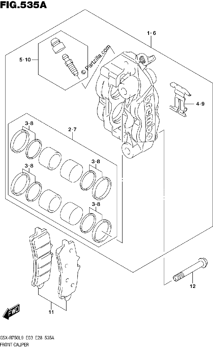 Diagrama de FRONT CALIPER