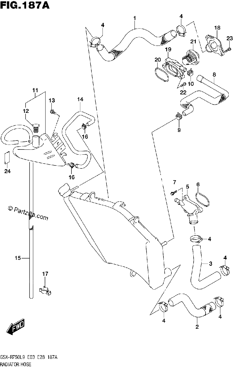 Diagrama de RADIATOR HOSE