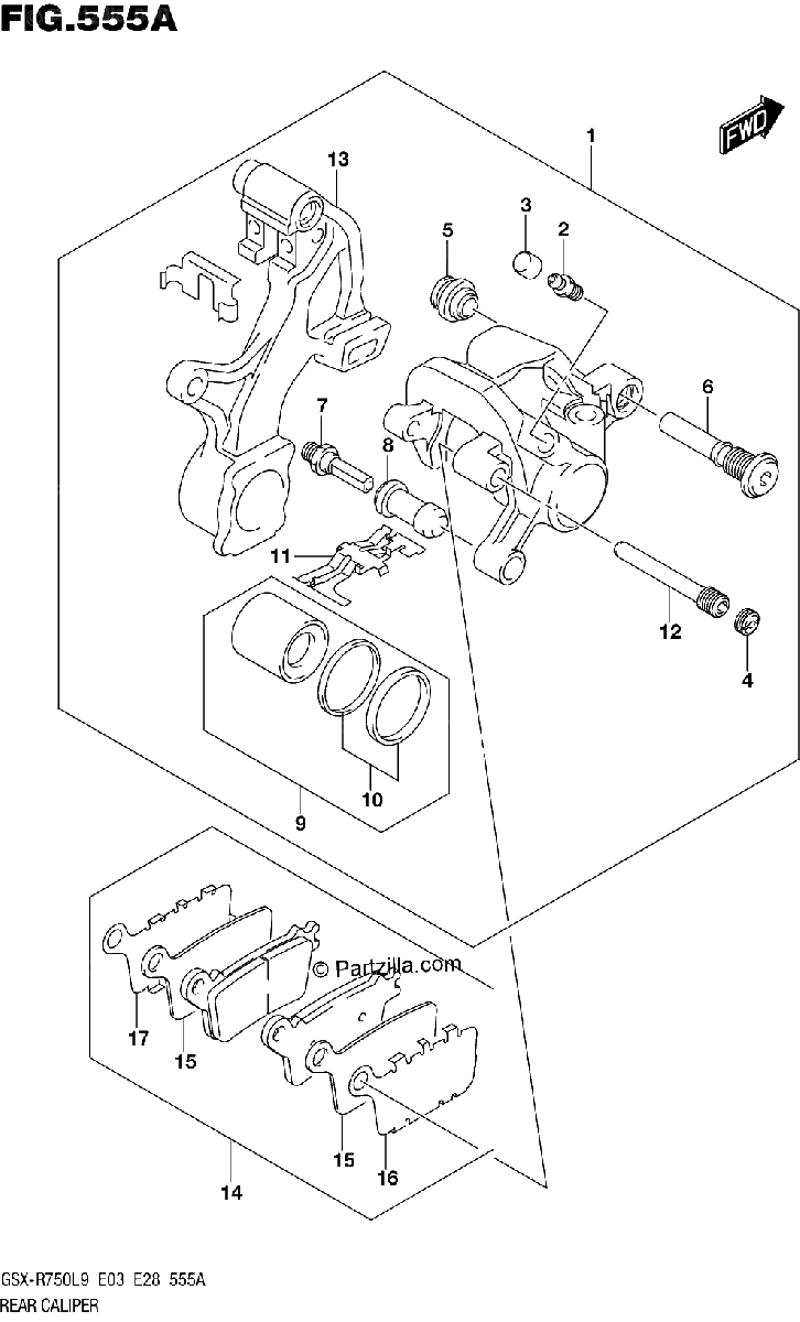 Diagrama de REAR CALIPER