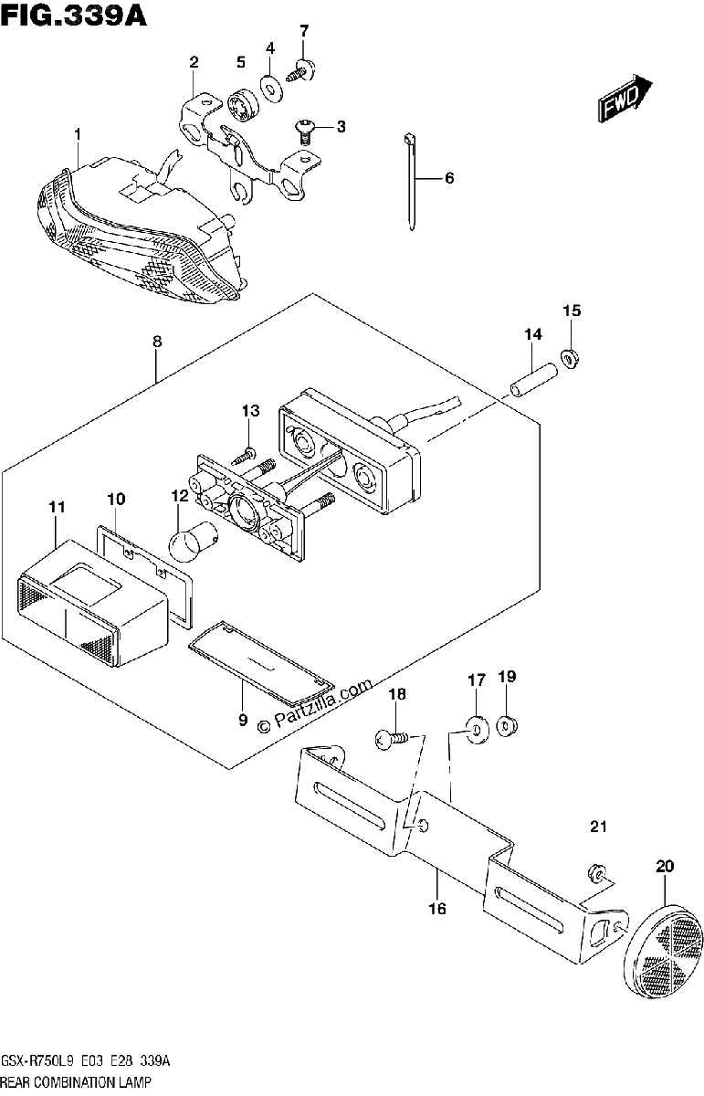 Diagrama de REAR COMBINATION LAMP