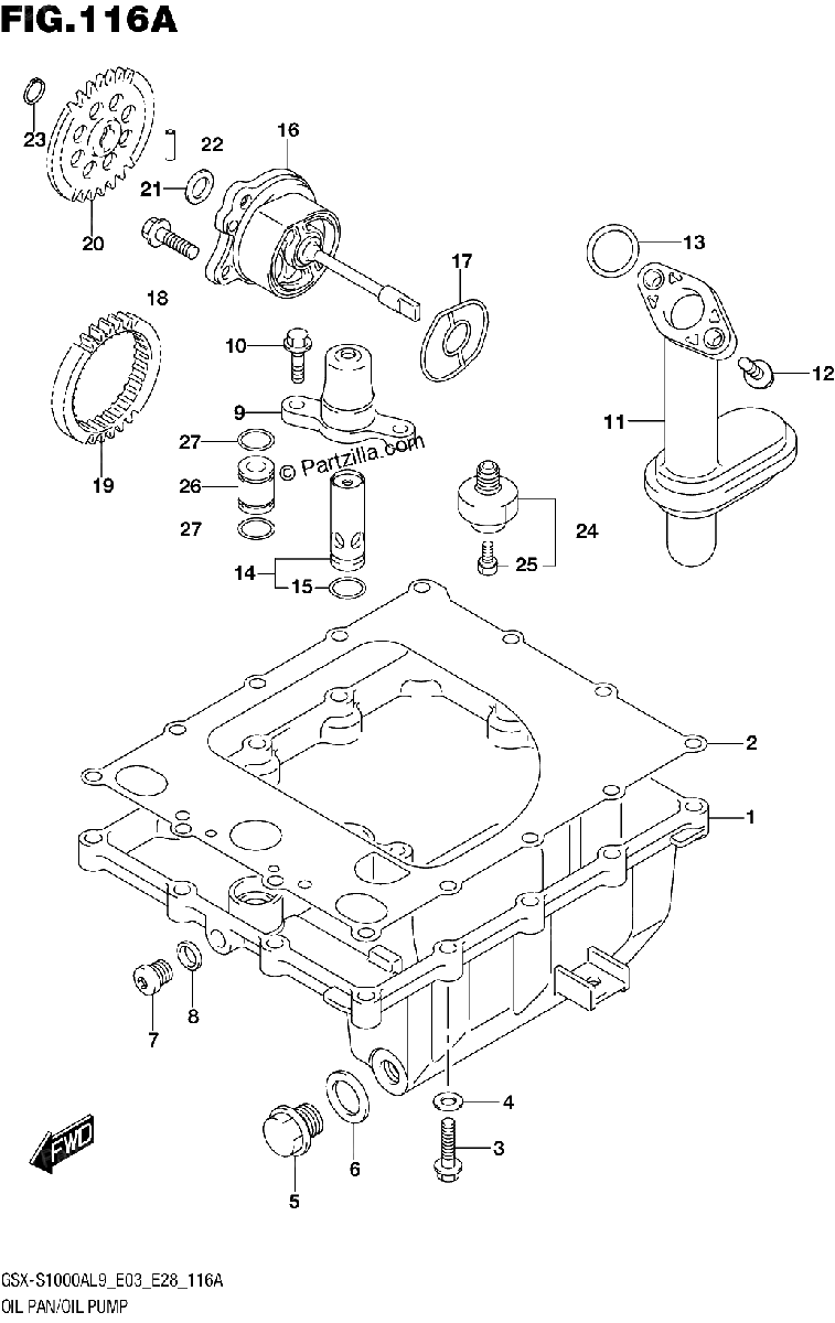 Diagrama de 116A OIL PAN OIL PUMP