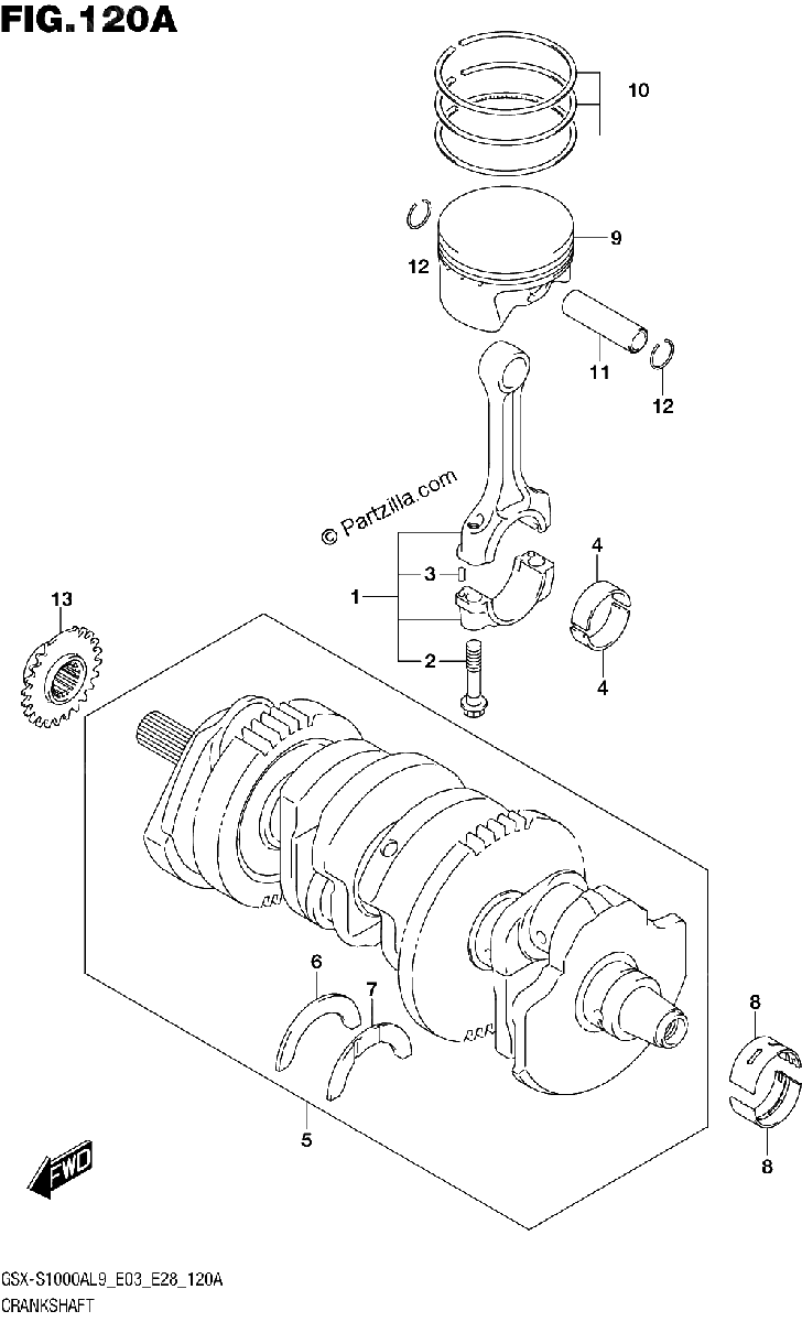 Diagrama de 120A CRANKSHAFT
