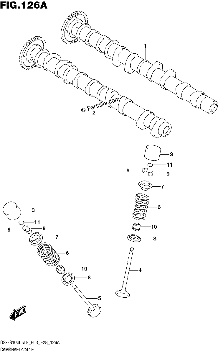 Diagrama de 126A CAMSHAFT VALVE