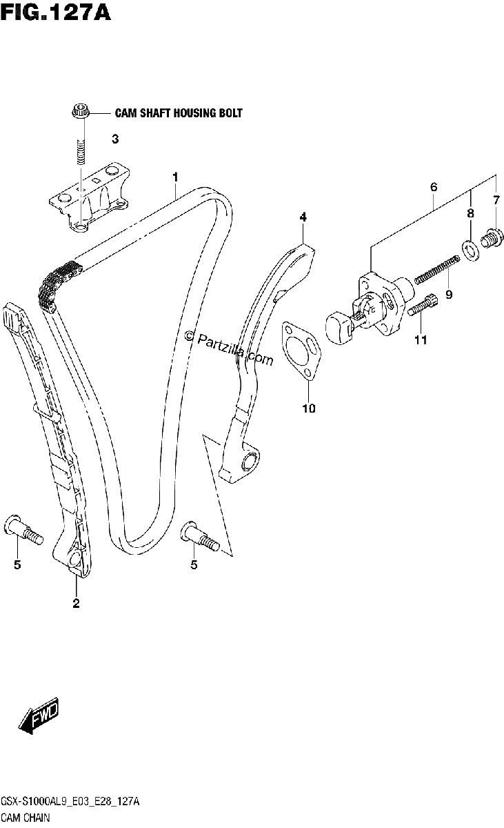 Diagrama de 127A CAM CHAIN
