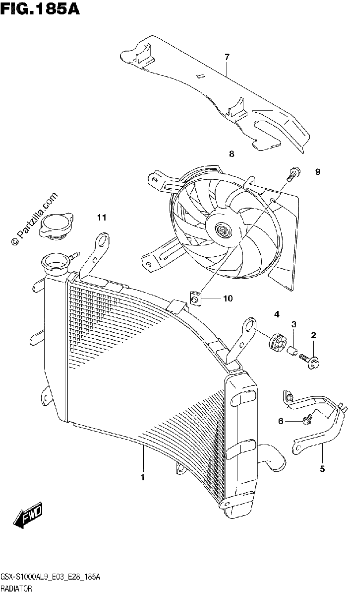 Diagrama de 185A RADIATOR