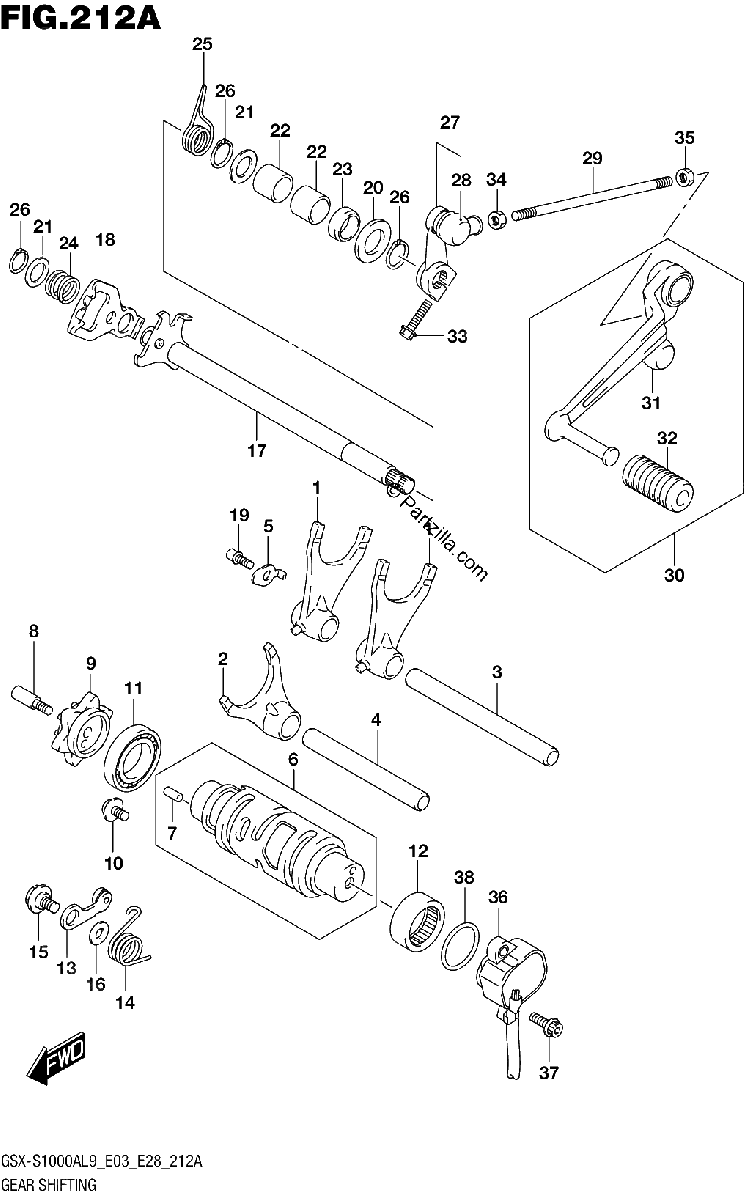 Diagrama de 212A GEAR SHIFTING