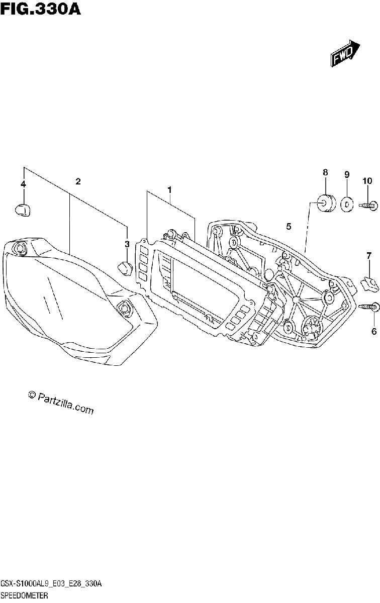 Diagrama de 330A SPEEDOMETER GSX S1000AL9 E03
