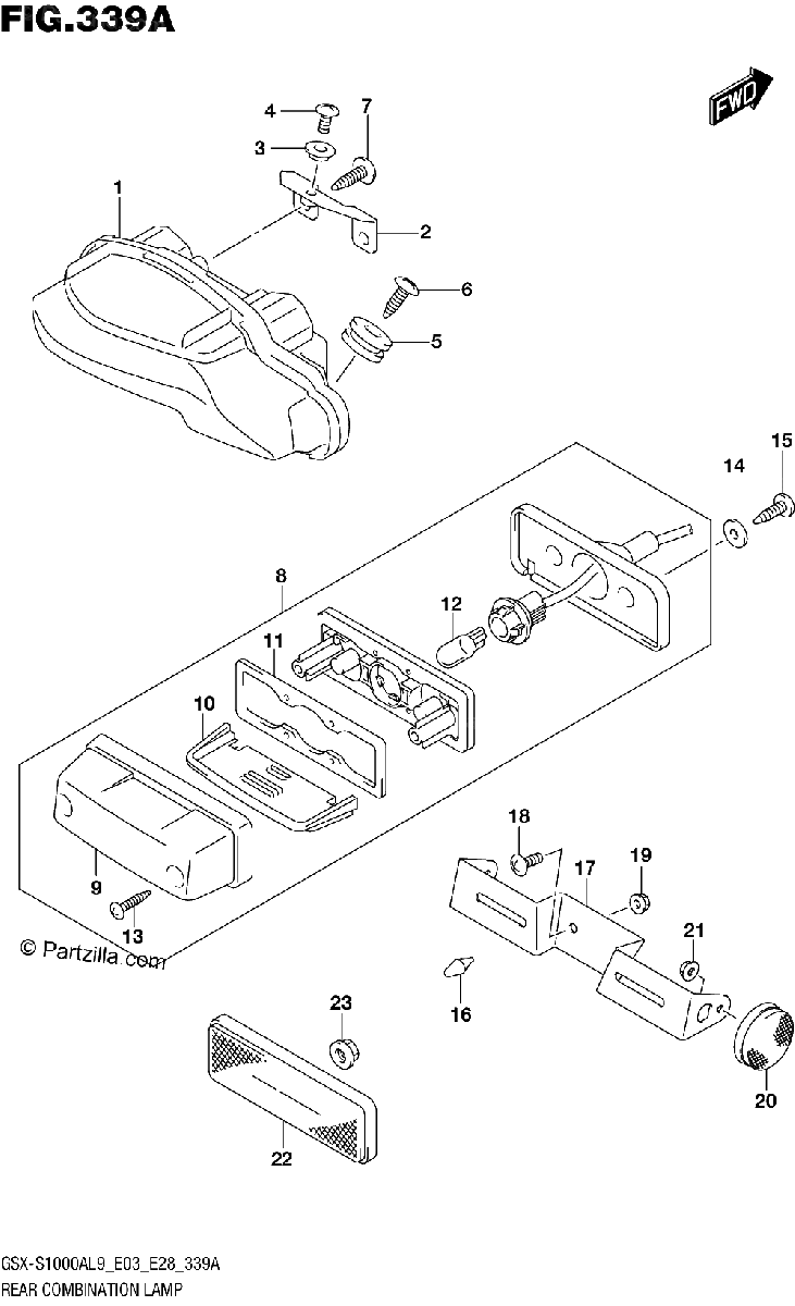 Diagrama de 339A REAR COMBINATION LAMP