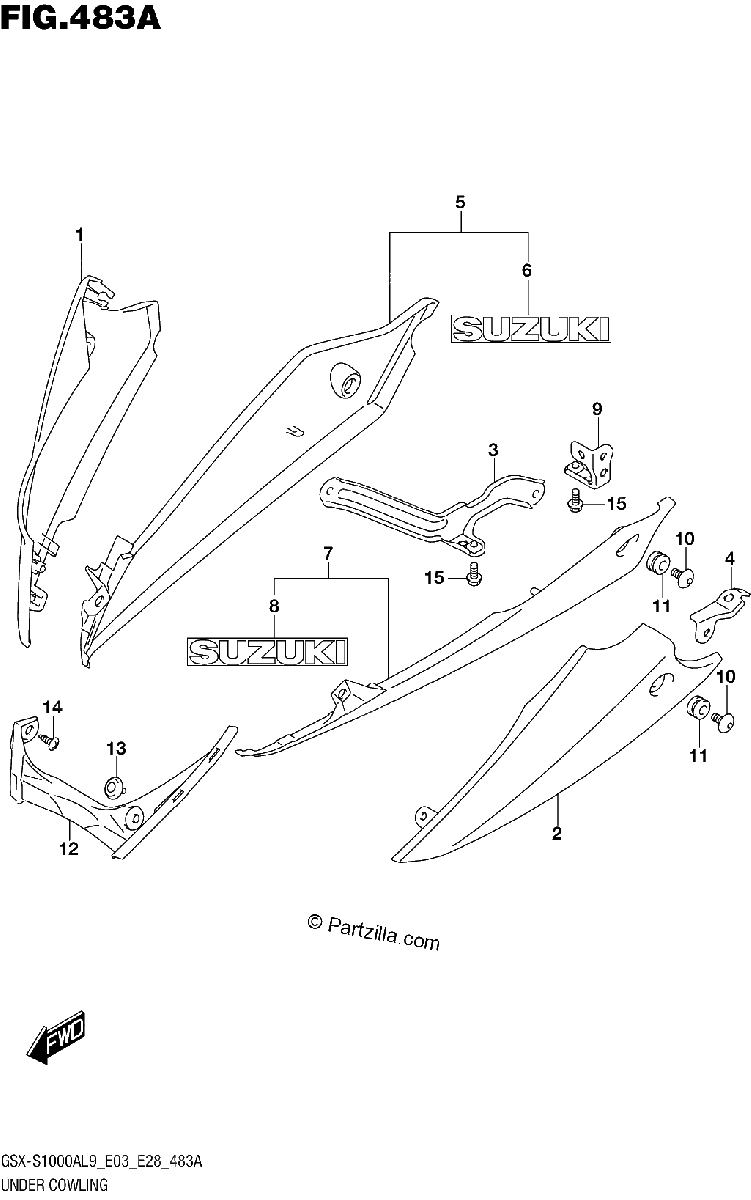 Diagrama de 483A UNDER COWLING GSX S1000AL9 E03