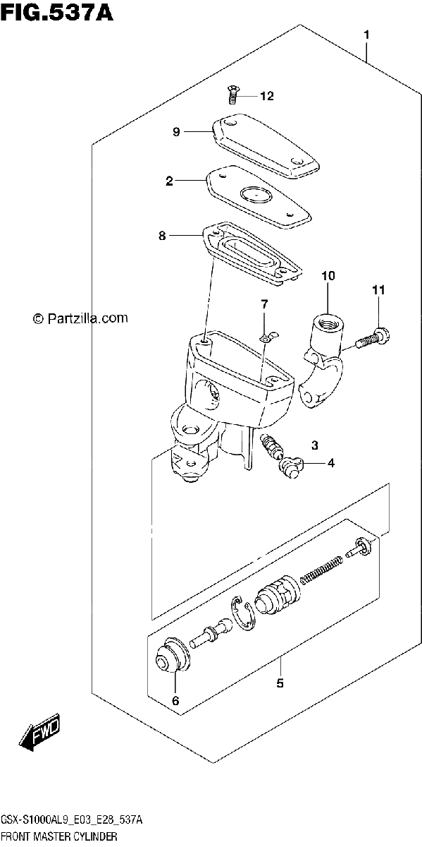 Diagrama de 537A FRONT MASTER CYLINDER