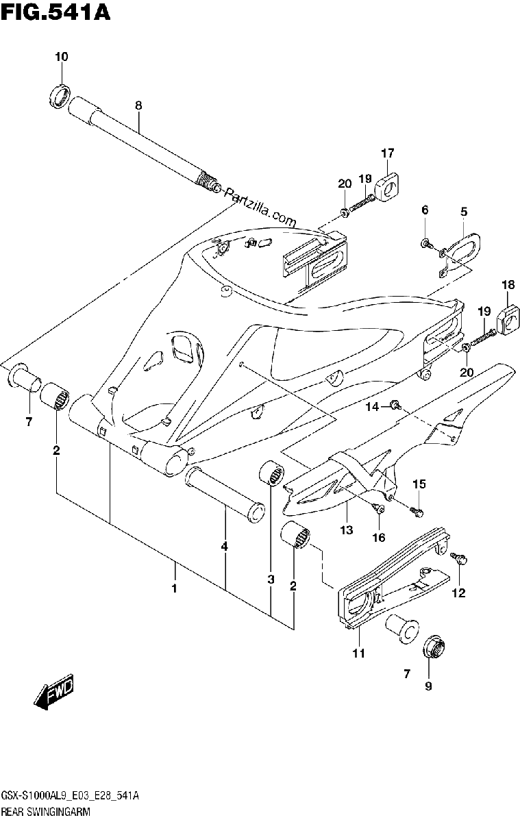 Diagrama de 541A REAR SWINGINGARM