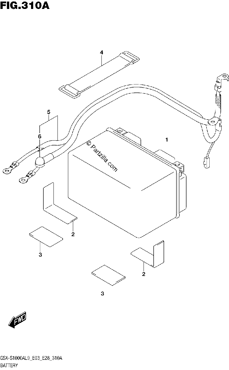 Diagrama de 310A BATTERY