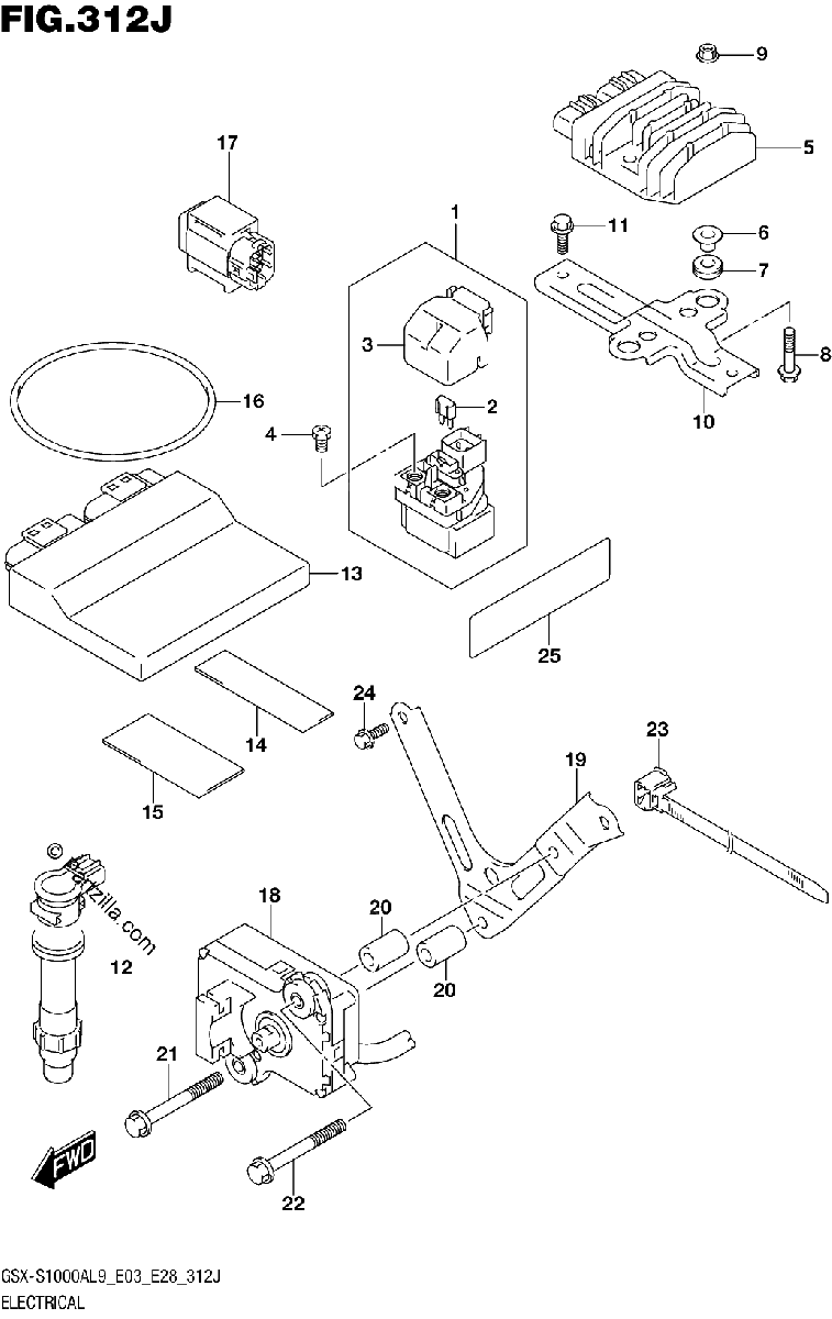 Diagrama de 312J ELECTRICAL GSX S1000AZL9 E33