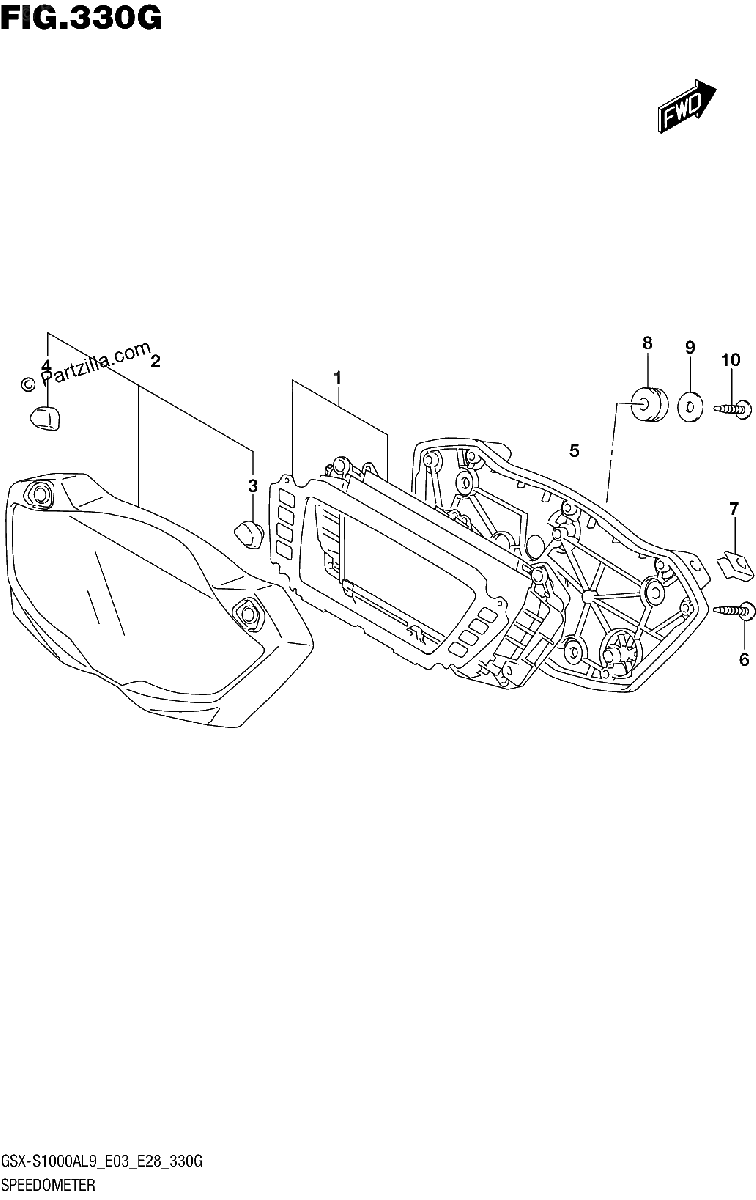 Diagrama de 330G SPEEDOMETER GSX S1000AZL9 E03