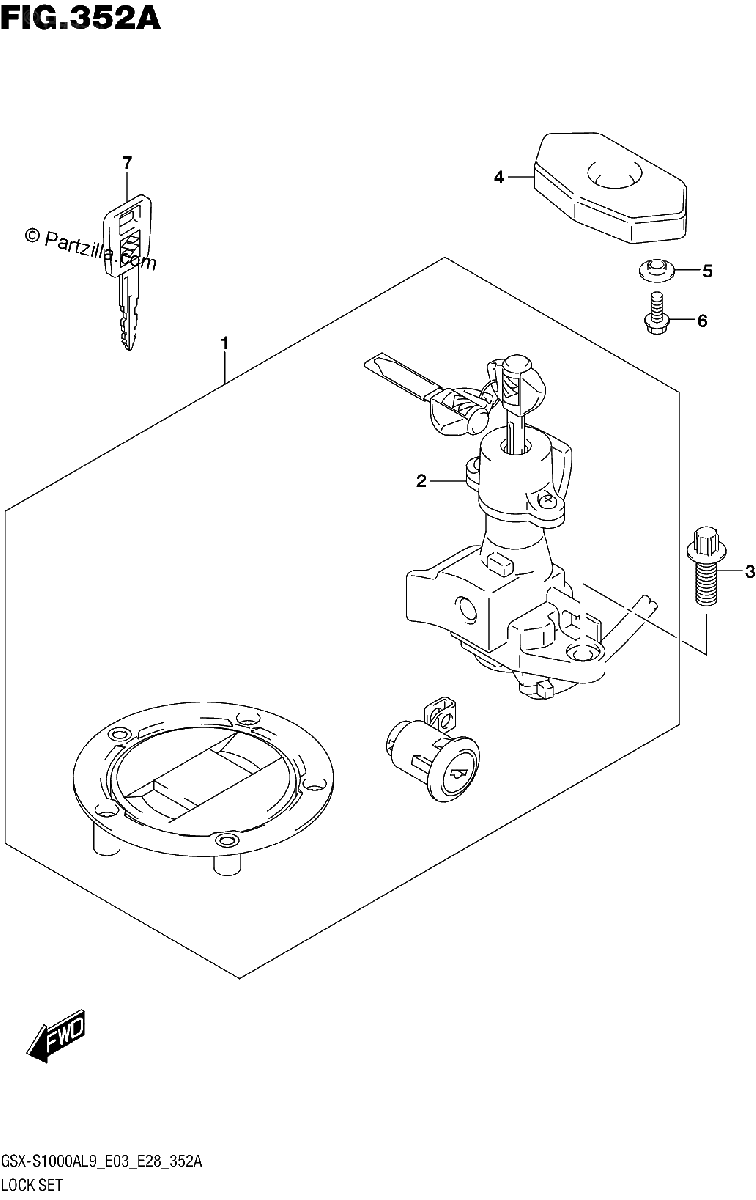 Diagrama de 352A LOCK SET
